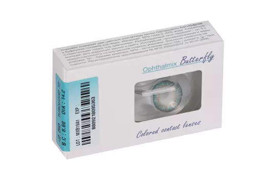 Линзы Офтальмикс Butterfly 3Т Turquoise контактные R 8.6 (диоптрия -2,5), 2 шт
