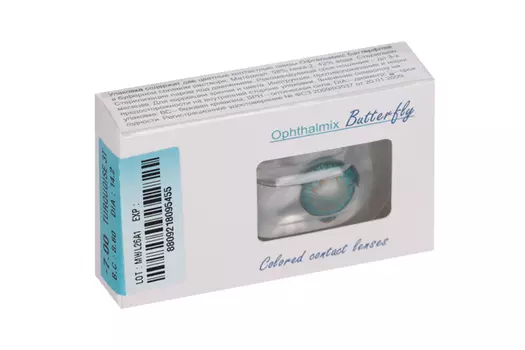Линзы Офтальмикс Butterfly 3Т Turquoise контактные R 8.6 (диоптрия -7,0), 2 шт