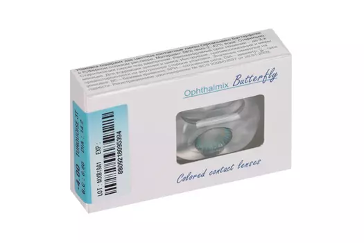 Линзы Офтальмикс Butterfly 3Т Turquoise контактные R 8.6 (диоптрия -4,0), 2 шт