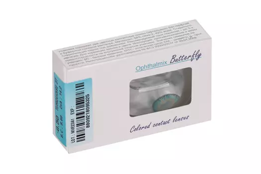 Линзы Офтальмикс Butterfly 3Т Turquoise контактные R 8.6 (диоптрия -0,5), 2 шт