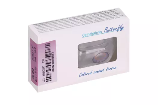 Линзы Офтальмикс Butterfly 3Т Violet контактные R 8.6 (диоптрия -3,0), 2 шт