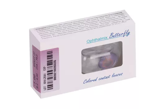 Линзы Офтальмикс Butterfly 3Т Violet контактные R 8.6 (диоптрия -1,0), 2 шт