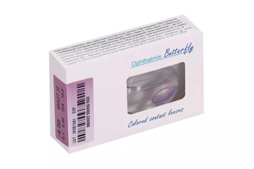 Линзы Офтальмикс Butterfly 3Т Violet контактные R 8.6 (диоптрия -4,5), 2 шт