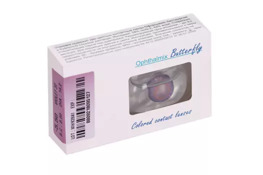 Линзы Офтальмикс Butterfly 3Т Violet контактные R 8.6 (диоптрия -5,5), 2 шт
