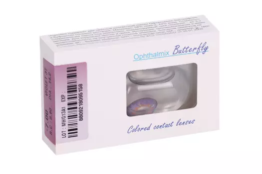 Линзы Офтальмикс Butterfly 3Т Violet контактные R 8.6 (диоптрия -7,0), 2 шт