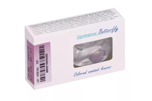Линзы Офтальмикс Butterfly 3Т Violet контактные R 8.6 (диоптрия -3,5), 2 шт