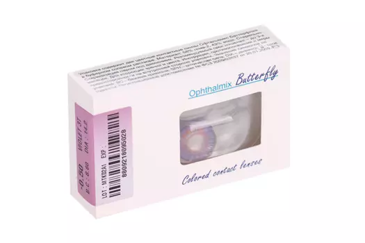 Линзы Офтальмикс Butterfly 3Т Violet контактные R 8.6 (диоптрия -0,5), 2 шт
