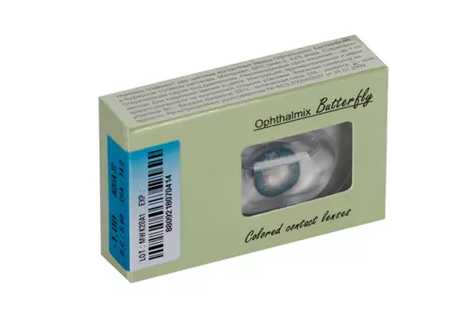 Линзы Офтальмикс Butterfly One Month Aqua/Aqua Blue контакт R 8.6 (диоптрия -1,0), 2 шт