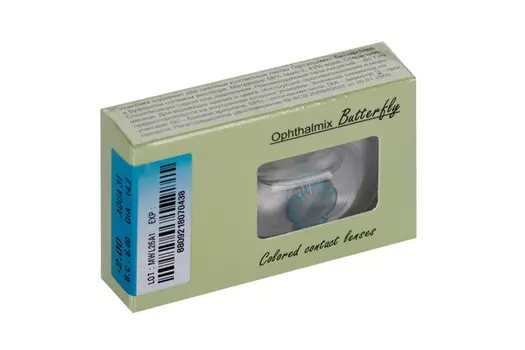 Линзы Офтальмикс Butterfly One Month Aqua/Aqua Blue контакт R 8.6 (диоптрия -2,0), 2 шт