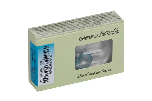 Линзы Офтальмикс Butterfly One Month Aqua/Aqua Blue контакт R 8.6 (диоптрия -2,5), 2 шт