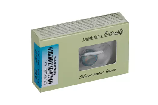 Линзы Офтальмикс Butterfly One Month Aqua/Aqua Blue контакт R 8.6 (диоптрия -3,5), 2 шт
