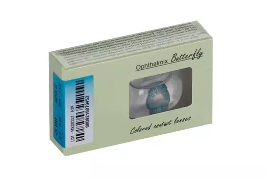 Линзы Офтальмикс Butterfly One Month Aqua/Aqua Blue контакт R 8.6 (диоптрия -3,0), 2 шт