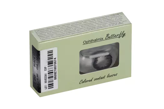 Линзы Офтальмикс Butterfly One Month Black контактные R 8.6 (диоптрия -1,0), 2 шт