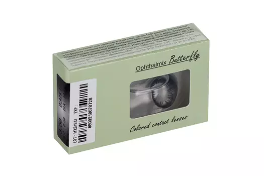 Линзы Офтальмикс Butterfly One Month Black контактные R 8.6 (диоптрия -3,5), 2 шт