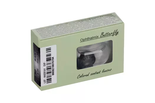 Линзы Офтальмикс Butterfly One Month Black контактные R 8.6 (диоптрия -2,5), 2 шт