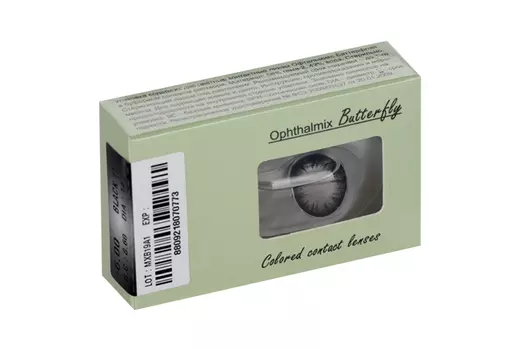 Линзы Офтальмикс Butterfly One Month Black контактные R 8.6 (диоптрия -6,0), 2 шт