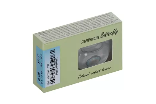 Линзы Офтальмикс Butterfly One Month Sky/Sky Blue контактные R8.6 (диоптрия -3,0), 2 шт