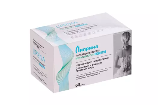 Липрина Управление весом Мультибиотик Хитозан, 384 мг, 60 шт, капсулы