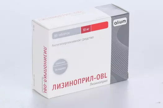 Лизиноприл-OBL 10 мг, 60 шт, таблетки