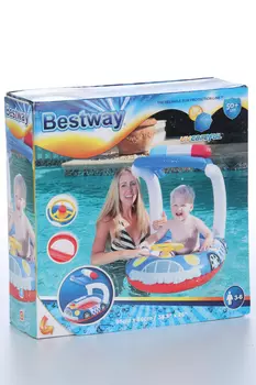 Лодочка Bestway д/плавания Машинка с тентом 98х66 см от 3-6 лет от 3-6 лет цвета МИКС