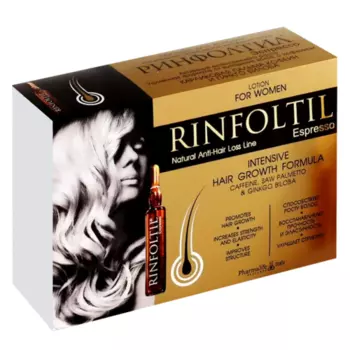 Лосьон Rinfoltil Эспрессо усиленная формула от выпадения волос с кофеином д/муж, 10 мл, 10 шт