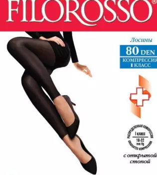 Лосины FILOROSSO компрессионные 80 den 1 класс черный р.7