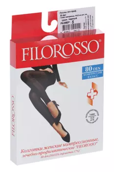 Лосины FILOROSSO компрессионные 80 den 1 класс черный р.5