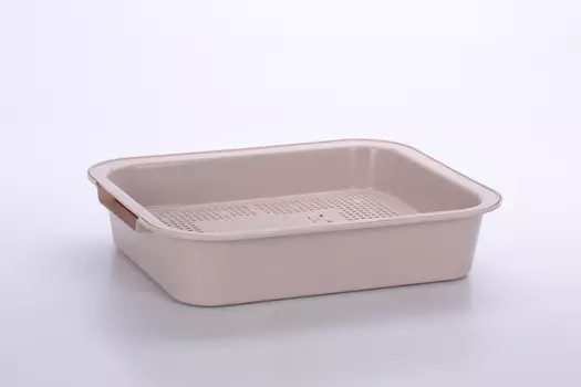 Лоток Чистый котик д/кошек 38х31.5х8 см бежевый