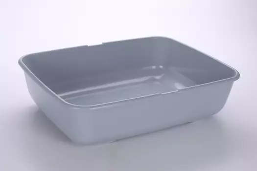 Лоток Чистый котик д/кошек с высоким бортом 50.5х39х23 см серый