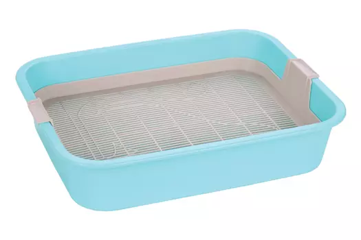 Лоток Чистый котик д/котят мур-мяу 33х25.5х7.5 см голубой