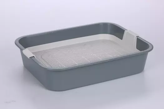 Лоток Чистый котик д/котят мурка 33х25.5х7.5 см серый