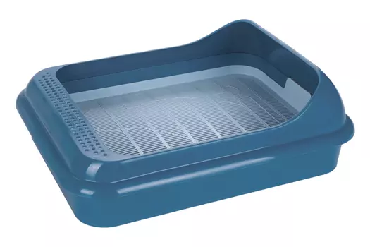 Лоток Чистый котик д/животных с решеткой верный друг 45.5х35.5х16 см синий