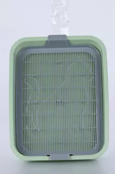 Лоток Чистый котик с сеткой барсик 33х25.5х7.5 см зеленый