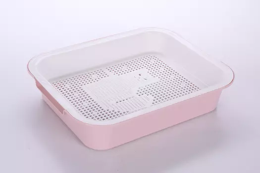 Лоток Чистый котик с сеткой лекси 38х31.5х8 см розовый