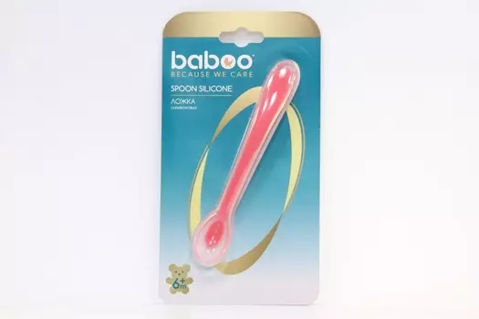 Ложка Бабуу силикон (6 мес+), розовый