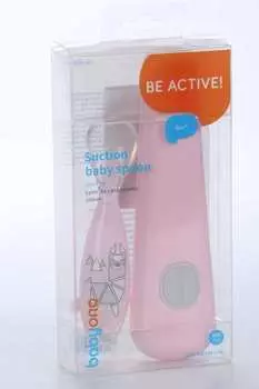 Ложка Бебионо д/прикорма с присоской и футляром (с 6 мес), розовый
