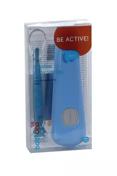 Ложка Бебионо д/прикорма с присоской и футляром (с 6 мес), синий