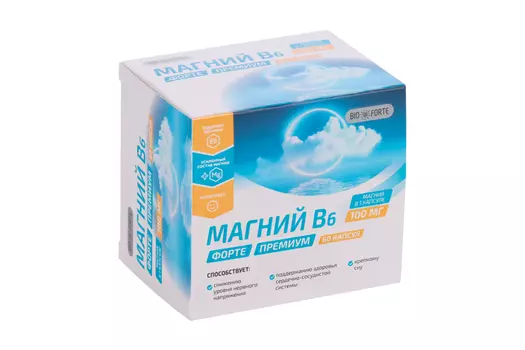 Магний В6 форте Премиум Биофорте, 60 шт, капсулы