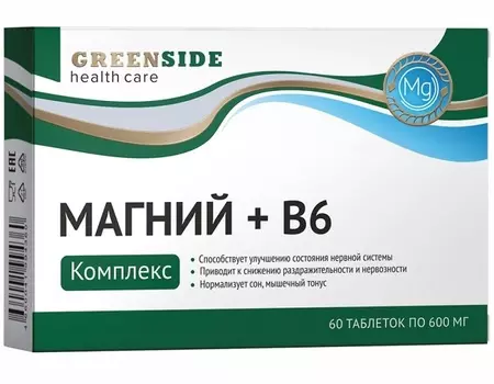 Магний+В6 Комплекс, 600 мг, 60 шт, таблетки