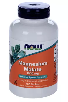 Магния Малат NOW, 1 000 мг, 180 шт, таблетки
