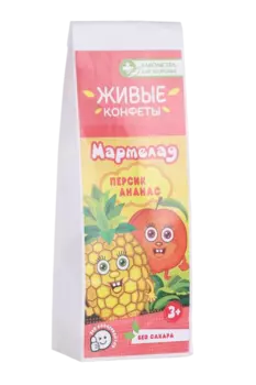 Мармелад Живые конфеты персик/ананас д/детей б/сахара с 3 лет, 105 г