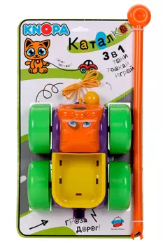 Машинка-каталка KNOPA Арчи с ручкой детская