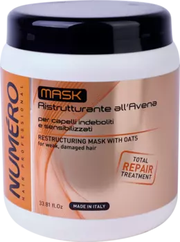 Маска Brelil professional NUMERO с экстрактом овса для ослабленных и чувствительных волос, 1000 мл