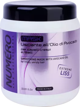 Маска Brelil professional NUMERO с маслом авокадо для пушистых и непослушных волос, 1000 мл