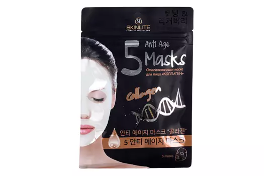 Маска д/лица SKINLITE омолаживающая коллаген, 5 шт