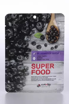 Маска EYENLIP с экстрактом черники SUPER FOOD ткан д/лица
