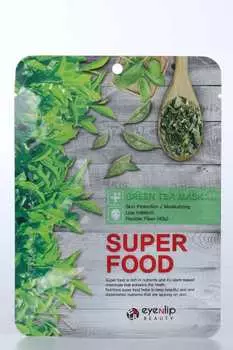 Маска EYENLIP с экстрактом зеленого чая SUPER FOOD ткан д/лица