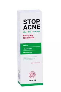 Маска HISKIN Stop Acne очищающая AHA+BHA+TEA TREE д/лица, 100 мл