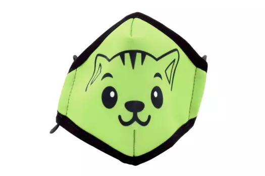 Маска Клинса гигиенич лицевая неопрен многораз с рис котенок, зелен