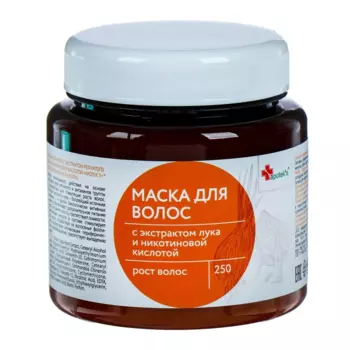 Маска Mirrolla д/волос Apoteks с экстр лука и никотиновой кислотой, 250 мл